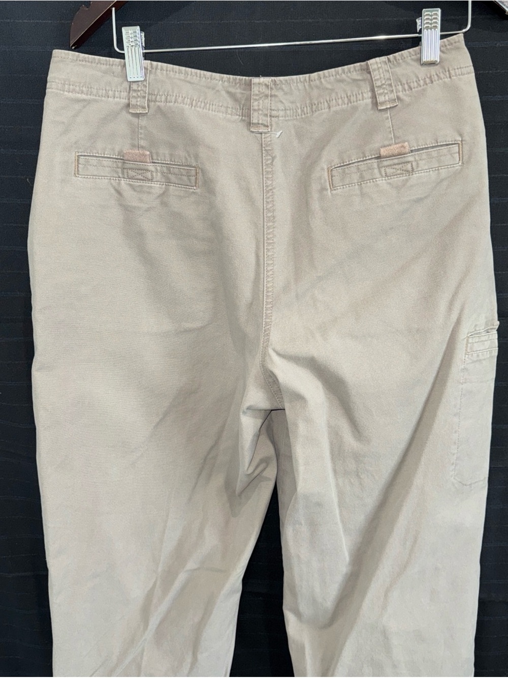 LL Bean Pants Womens 12 Reg Beige Flannel Lined Classic Fit Chino Straight Leg - Picture 9 of 14